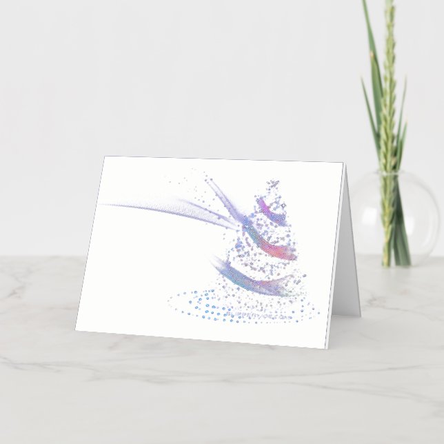 SlipperyJoe digitally rendered Christmas tree beau Foil Holiday Card (Front)