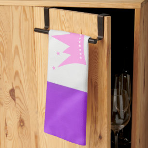 SlipperyJoe drag pride flag purple white blue crow Tea Towel