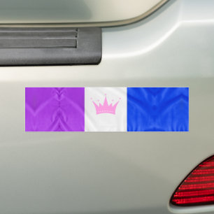 SlipperyJoe drag pride flag purple white blue Sequ Bumper Sticker