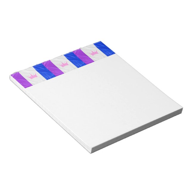 SlipperyJoe drag pride flag purple white blue Sequ Notepad (Angled)