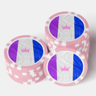 SlipperyJoe drag pride flag purple white blue Sequ Poker Chips