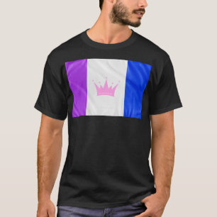 SlipperyJoe drag pride flag purple white blue Sequ T-Shirt