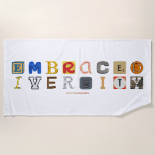 SlipperyJoe embrace diversity metaphor LGBTQIA glo Beach Towel