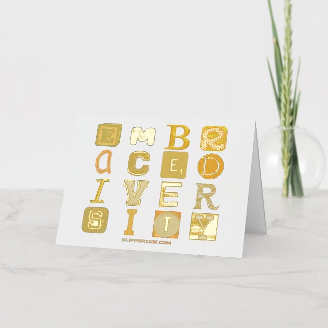 SlipperyJoe embrace diversity metaphor LGBTQIA glo Foil Greeting Card (Front)