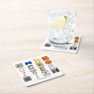 SlipperyJoe embrace diversity metaphor LGBTQIA glo Square Paper Coaster