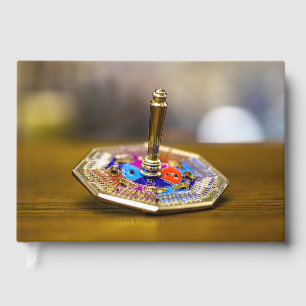 SlipperyJoe Hanukkah dreidel gift octagonal base b Guest Book