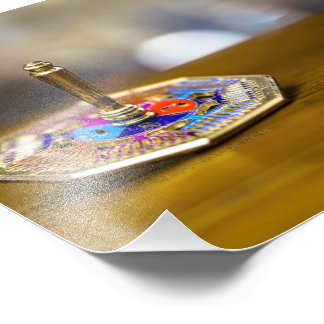 SlipperyJoe Hanukkah dreidel gift octagonal base b Photo Print