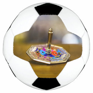 SlipperyJoe Hanukkah dreidel gift octagonal base b Soccer Ball