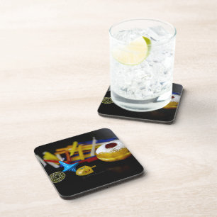 SlipperyJoe Hanukkah symbolic still life holiday e Coaster