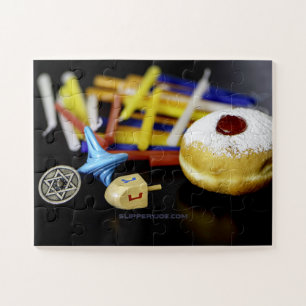SlipperyJoe Hanukkah symbolic still life holiday e Jigsaw Puzzle