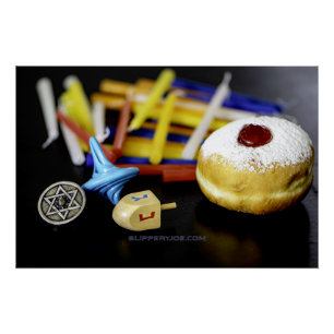 SlipperyJoe Hanukkah symbolic still life holiday e Poster
