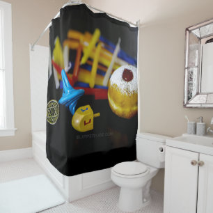 SlipperyJoe Hanukkah symbolic still life holiday e Shower Curtain