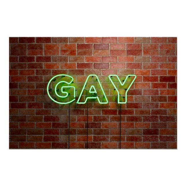 SlipperyJoe illuminated gay neon sign bright vivid (Front)