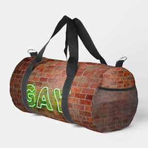 SlipperyJoe illuminated gay neon sign bright vivid Duffle Bag