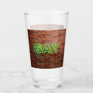 SlipperyJoe illuminated gay neon sign bright vivid Glass