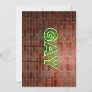 SlipperyJoe illuminated gay neon sign bright vivid Holiday Card
