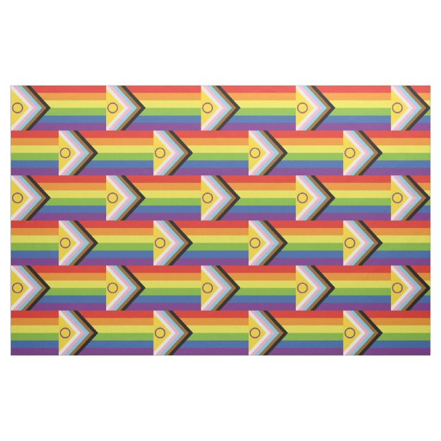 SlipperyJoe Intersex Progress Pride Flag rainbow s Fabric (Yard)