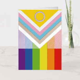 SlipperyJoe Intersex Progress Pride Flag rainbow s Foil Holiday Card