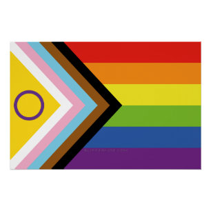 SlipperyJoe Intersex Progress Pride Flag rainbow s Poster