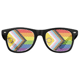 SlipperyJoe Intersex Progress Pride Flag rainbow s Retro Sunglasses