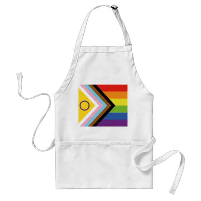 SlipperyJoe Intersex Progress Pride Flag rainbow s Standard Apron (Front)