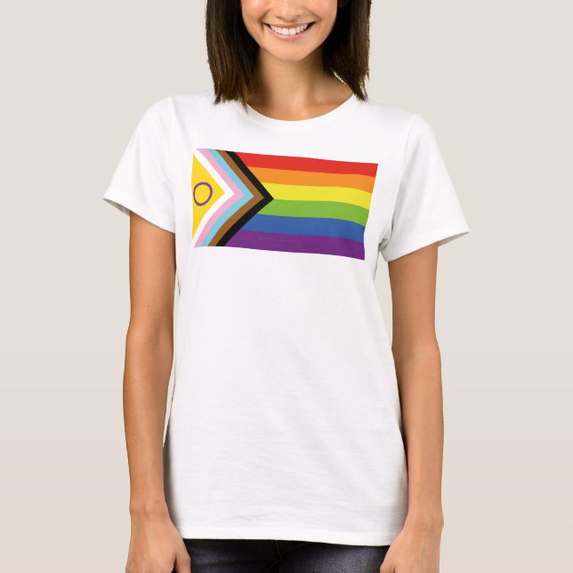 SlipperyJoe Intersex Progress Pride Flag rainbow s T-Shirt (Front)