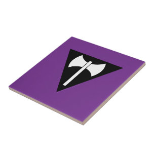 SlipperyJoe lesbian pride flag powerful gay femini Ceramic Tile