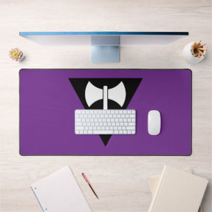 SlipperyJoe lesbian pride flag powerful gay femini Desk Mat