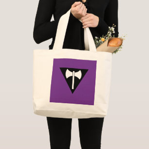 SlipperyJoe lesbian pride flag powerful gay femini Large Tote Bag