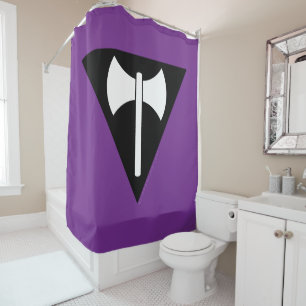 SlipperyJoe lesbian pride flag powerful gay femini Shower Curtain