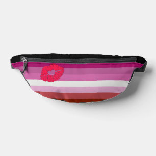 SlipperyJoe lipstick lesbian pride flag feminine c Bum Bags