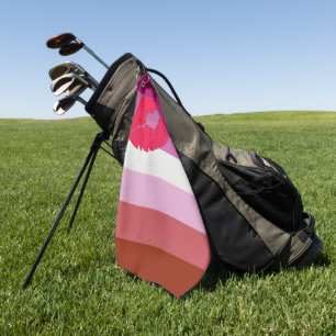 SlipperyJoe lipstick lesbian pride flag feminine c Golf Towel