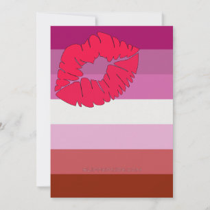 SlipperyJoe lipstick lesbian pride flag feminine c Holiday Card