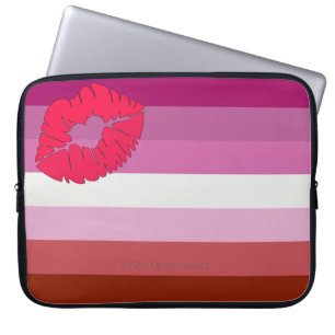 SlipperyJoe lipstick lesbian pride flag feminine c Laptop Sleeve