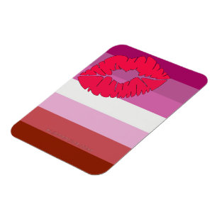 SlipperyJoe lipstick lesbian pride flag feminine c Magnet