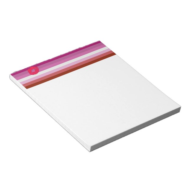 SlipperyJoe lipstick lesbian pride flag feminine c Notepad (Angled)