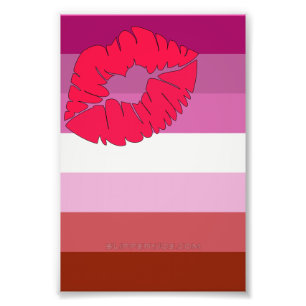 SlipperyJoe lipstick lesbian pride flag feminine c Photo Print