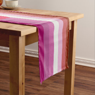 SlipperyJoe lipstick lesbian pride flag feminine c Short Table Runner