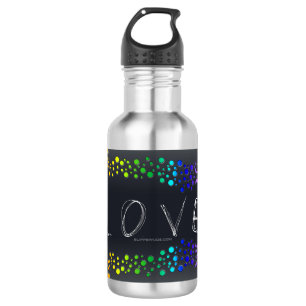 SlipperyJoe love bubbles red orange yellow green c 532 Ml Water Bottle