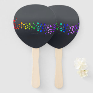 SlipperyJoe love bubbles red orange yellow green c Hand Fan