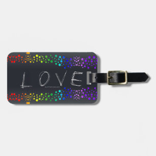 SlipperyJoe love bubbles red orange yellow green c Luggage Tag