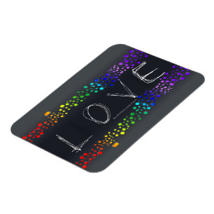 SlipperyJoe love bubbles red orange yellow green c Magnet