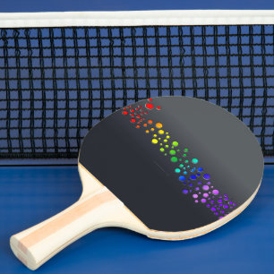 SlipperyJoe love bubbles red orange yellow green c Ping Pong Paddle