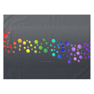 SlipperyJoe love bubbles red orange yellow green c Tablecloth