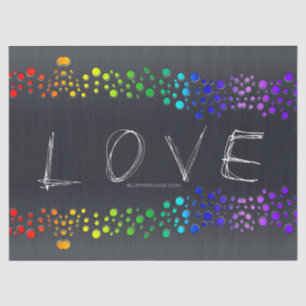 SlipperyJoe love bubbles red orange yellow green c Tissue Paper
