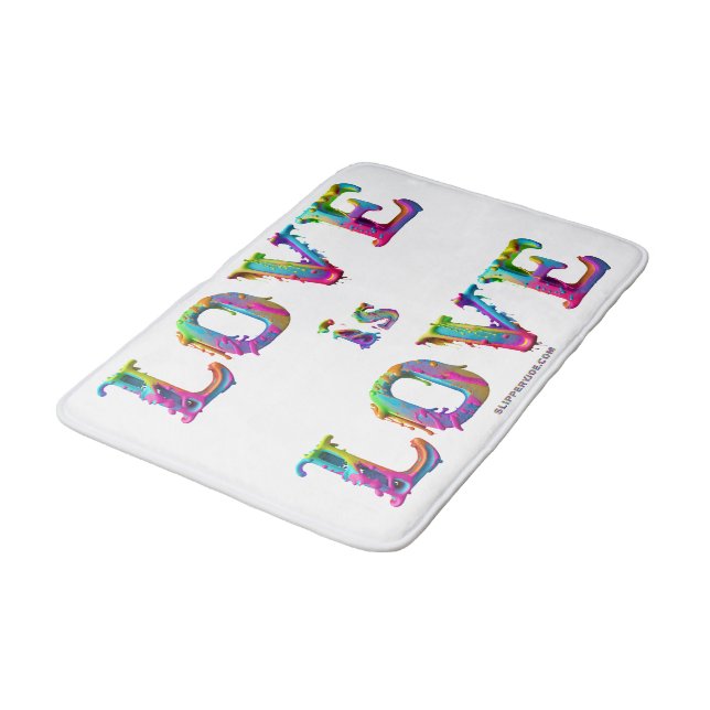 SlipperyJoe love is love dripping melting dynamic  Bath Mat (Angled)