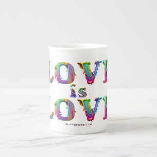 SlipperyJoe love is love dripping melting dynamic  Bone China Mug