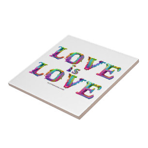 SlipperyJoe love is love dripping melting dynamic Ceramic Tile