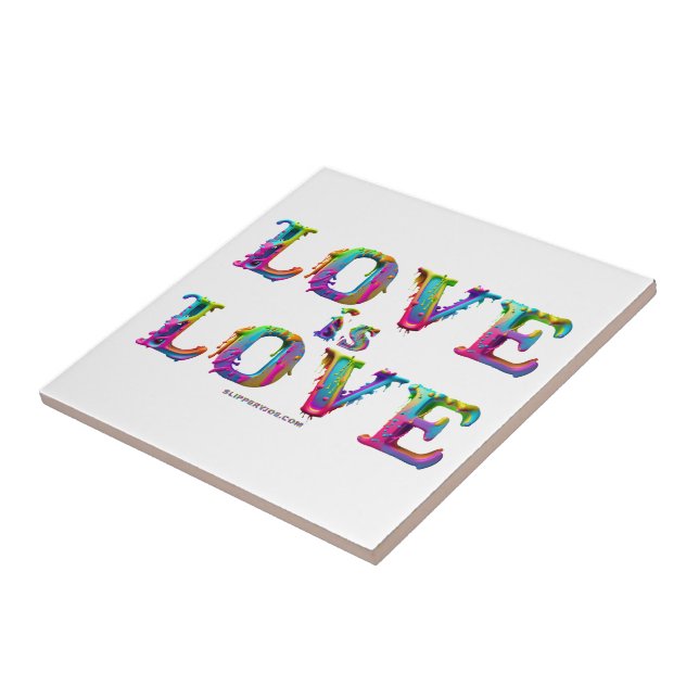 SlipperyJoe love is love dripping melting dynamic  Ceramic Tile (Side)