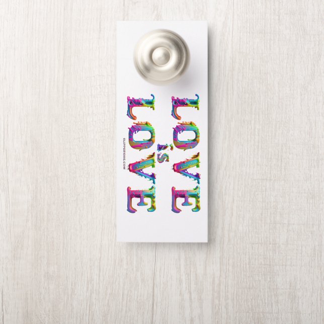 SlipperyJoe love is love dripping melting dynamic  Door Hanger (On Knob)